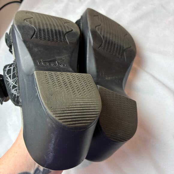 Dansko Sophie Slide Leather Slip On Sandals Women 39 8.5-9 Sparkle Buckle Cobweb - Picture 3 of 12